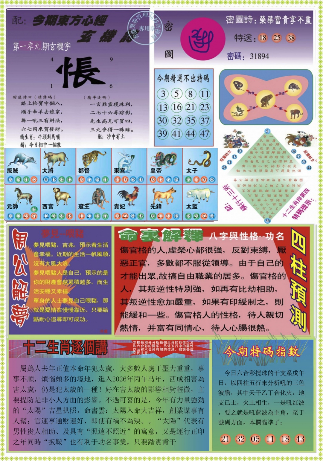 东方心经B 第108期