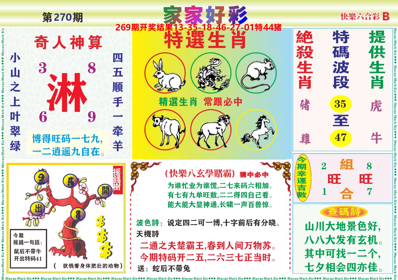 家家好彩B 第270期