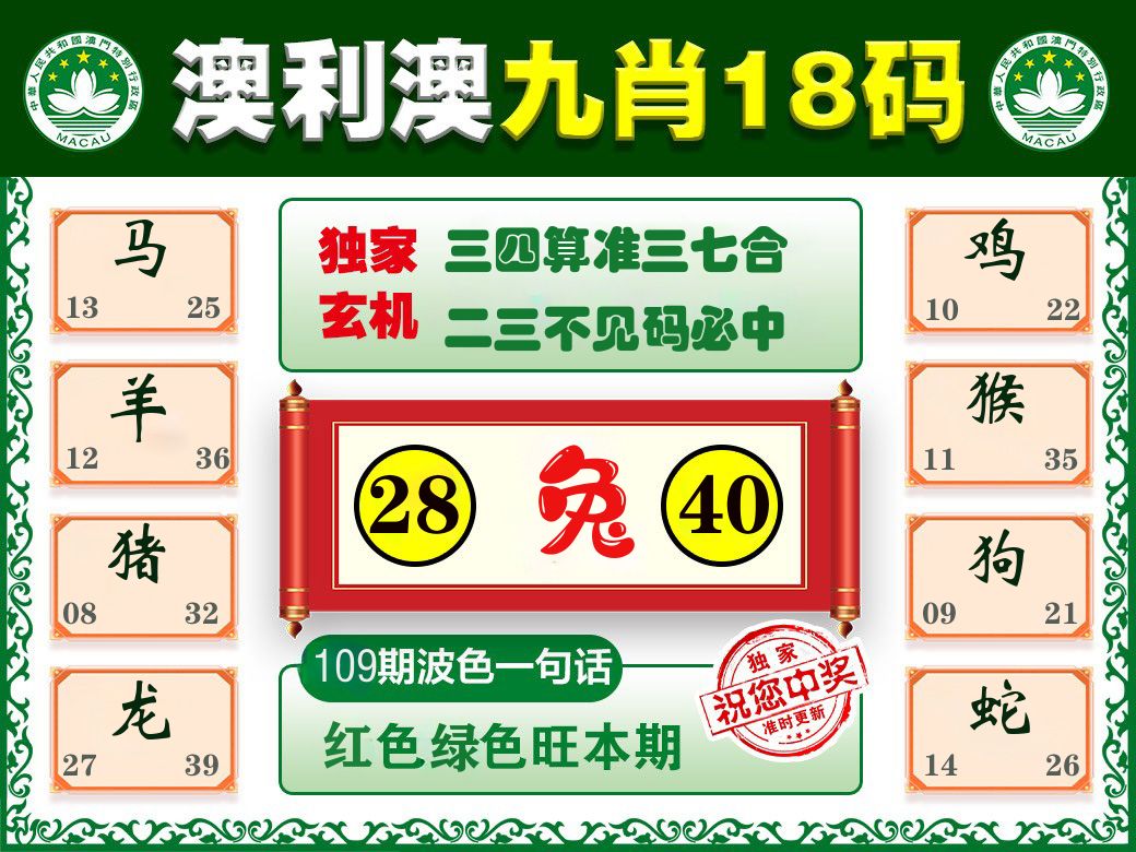 澳利澳九肖 第108期