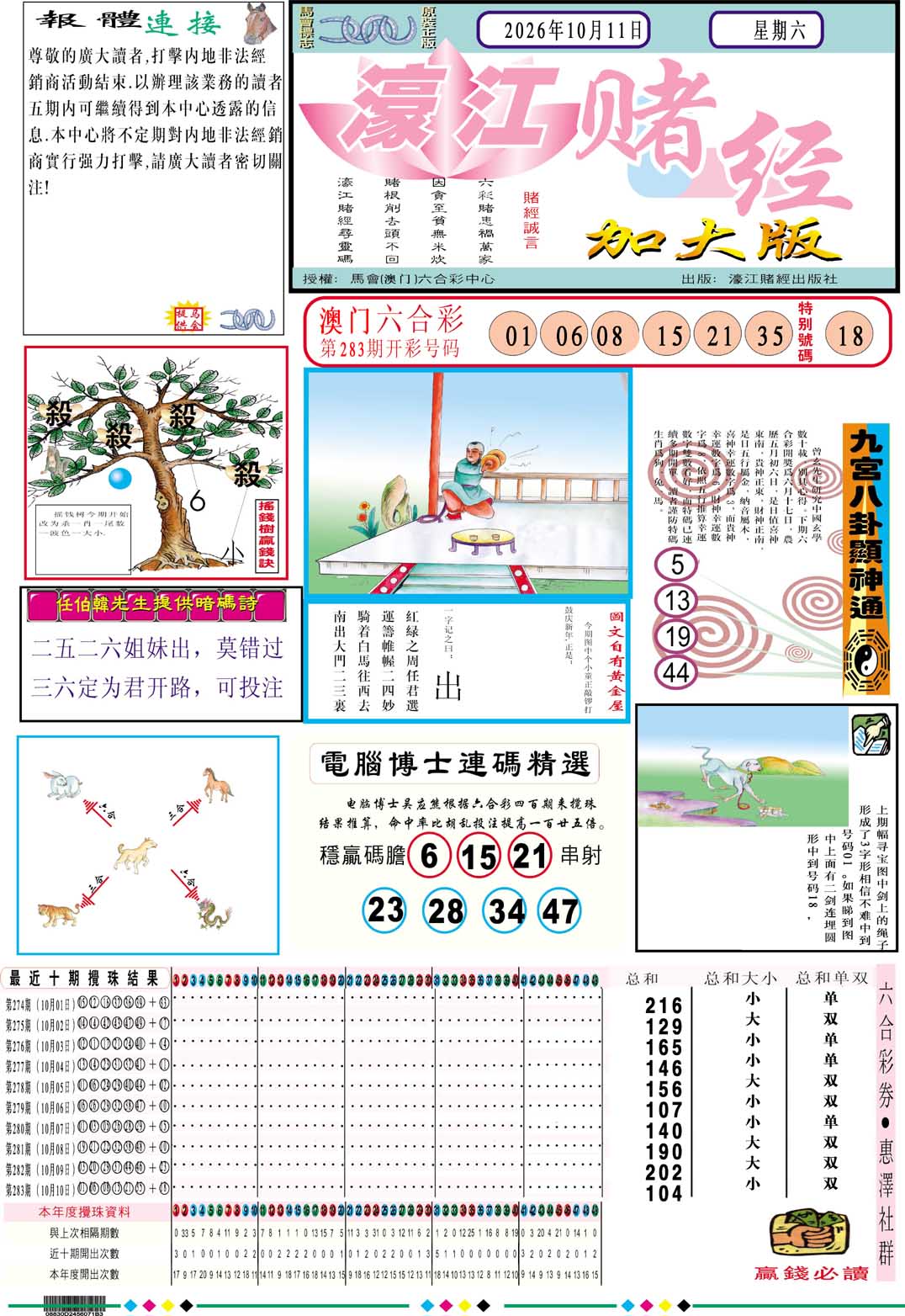 濠江赌经A加大版 第284期