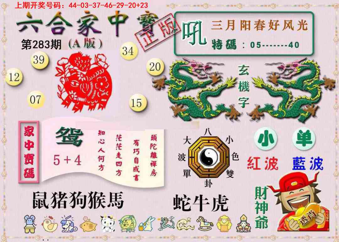 六合家中宝A 第283期