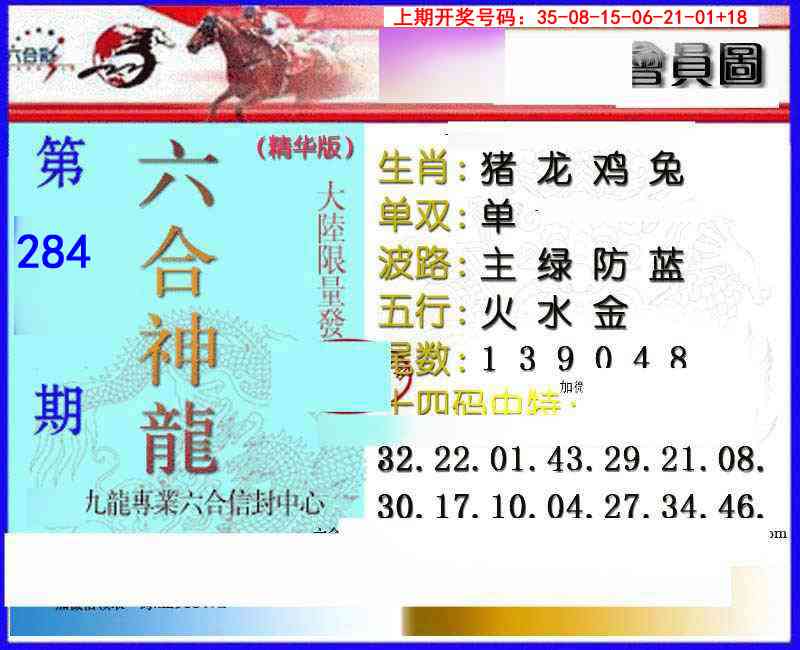 六合神龙 第284期
