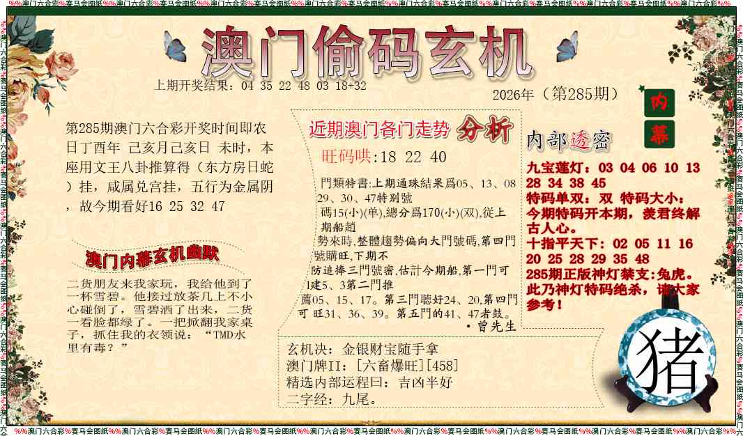 偷码玄机 第285期