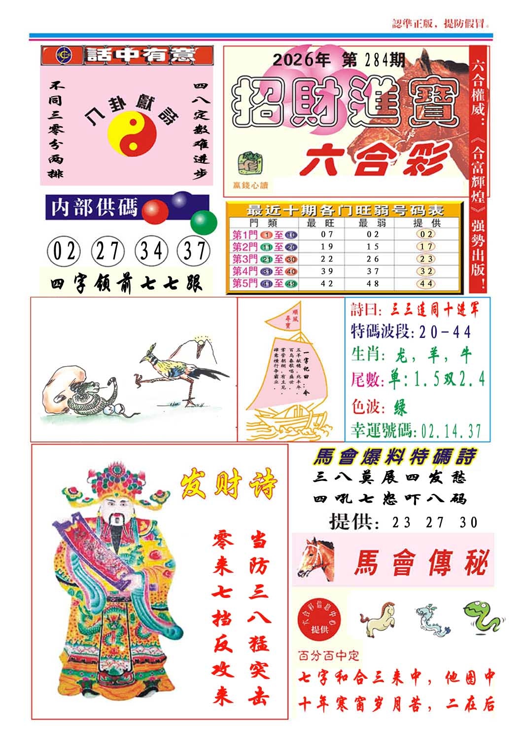招财进宝 第283期