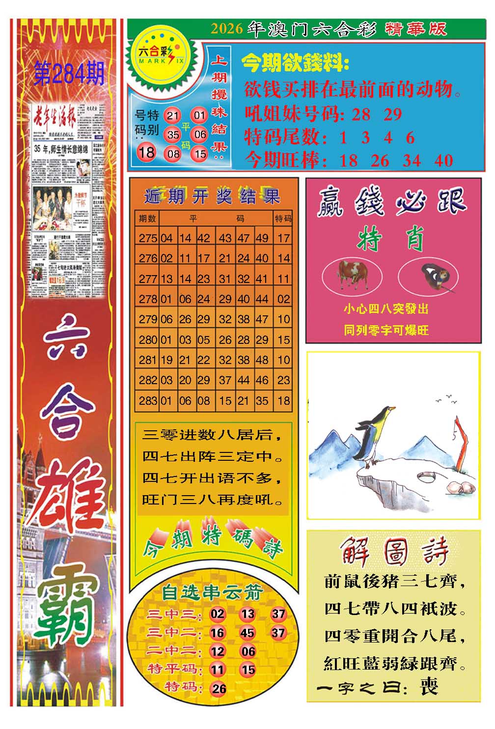 六合雄霸 第283期