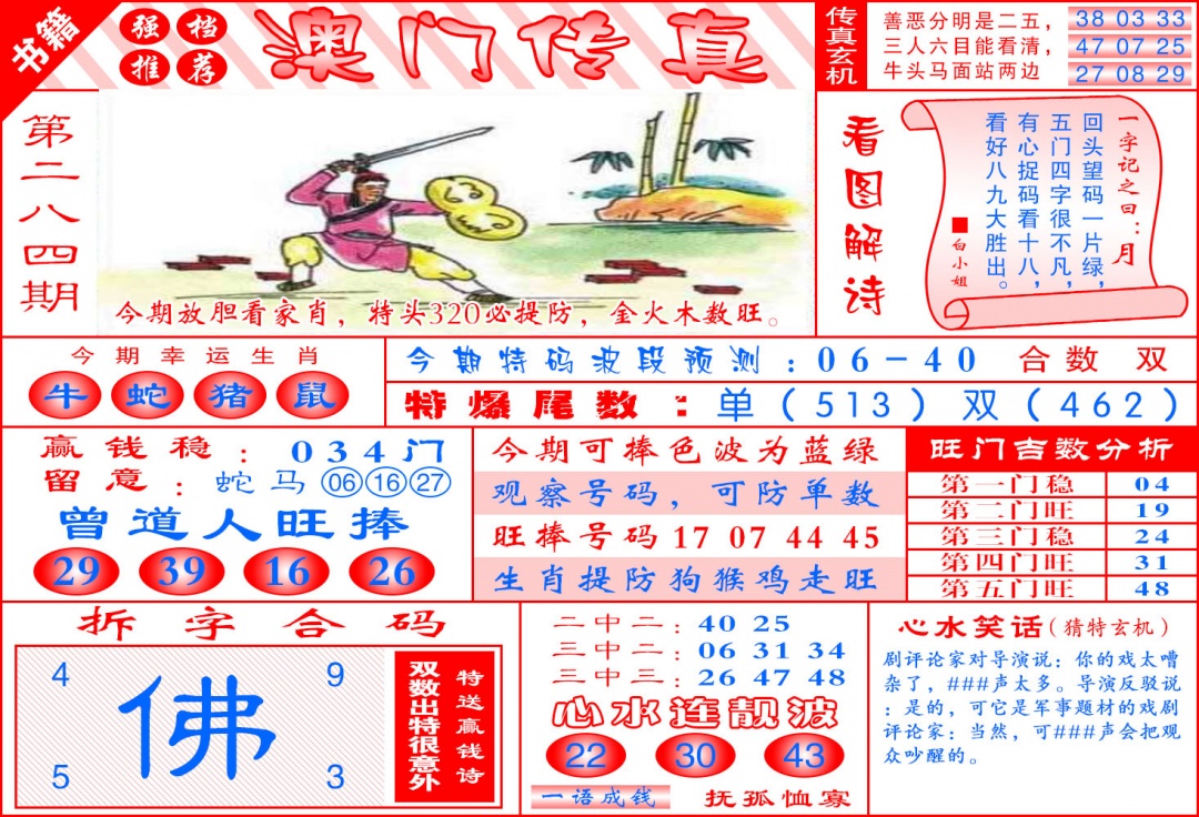 澳门传真玄机 第284期
