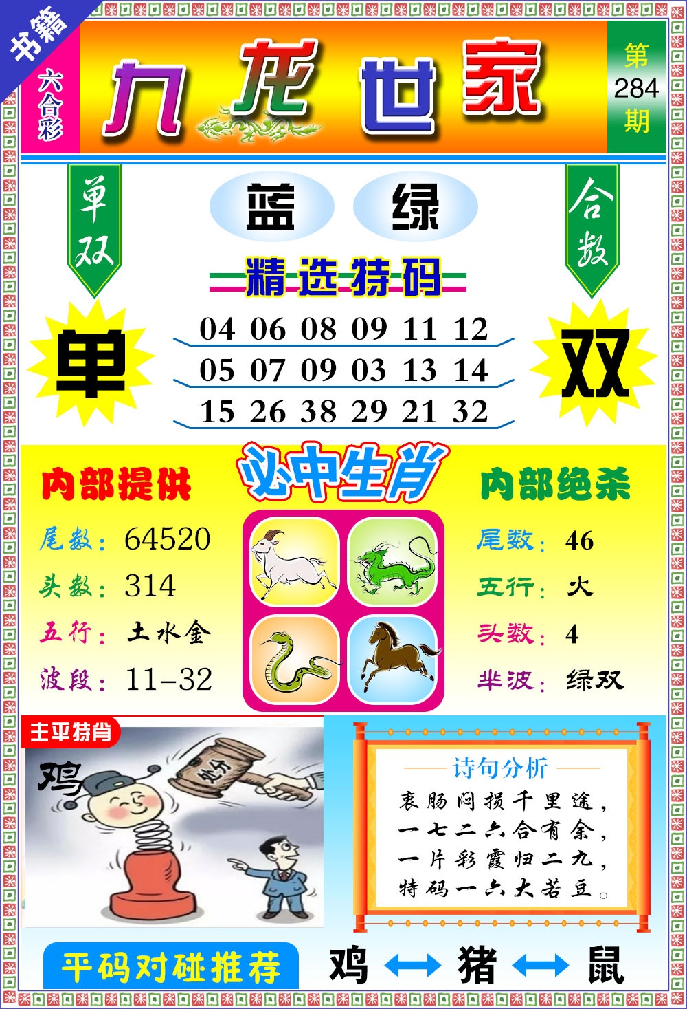 澳门九龙宝典 第284期