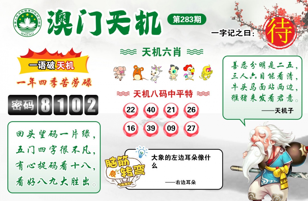 澳门天机 第283期