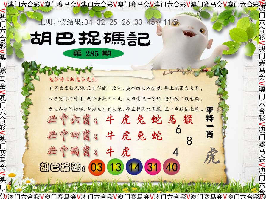 胡巴抓码记 第285期