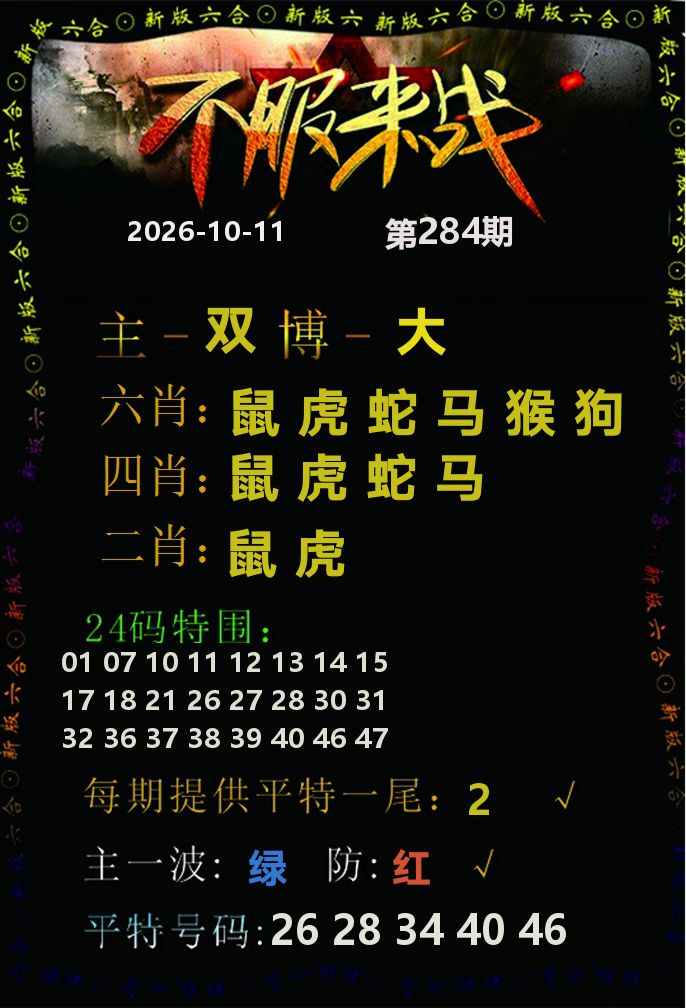 不服来战 第284期