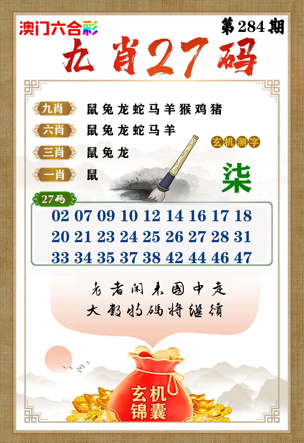 玄机锦囊 第284期