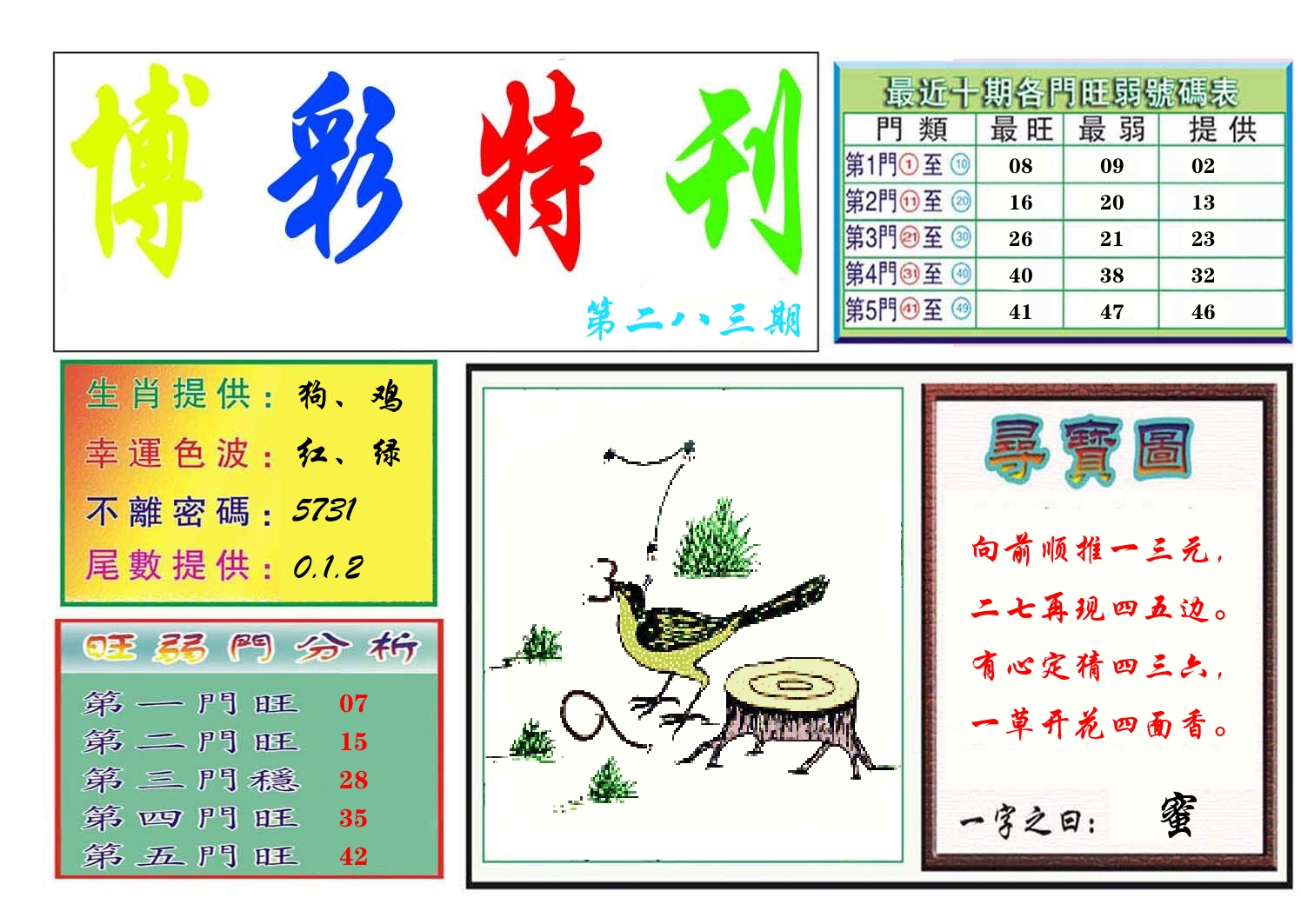 博彩特刊 第284期