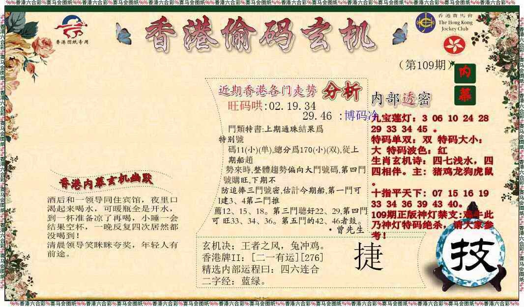 偷码玄机 第109期