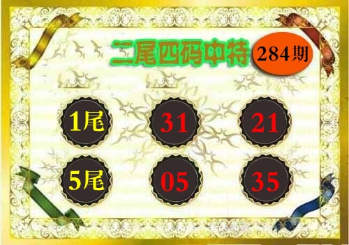 二尾四码 第284期