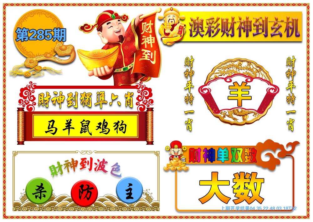 澳门财神到玄机 第284期