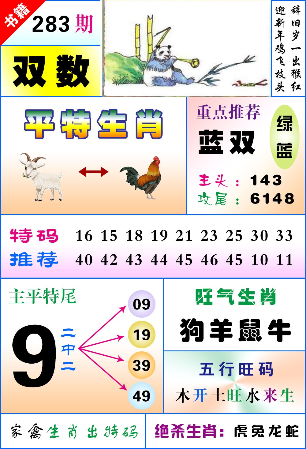 澳门风水平特 第283期
