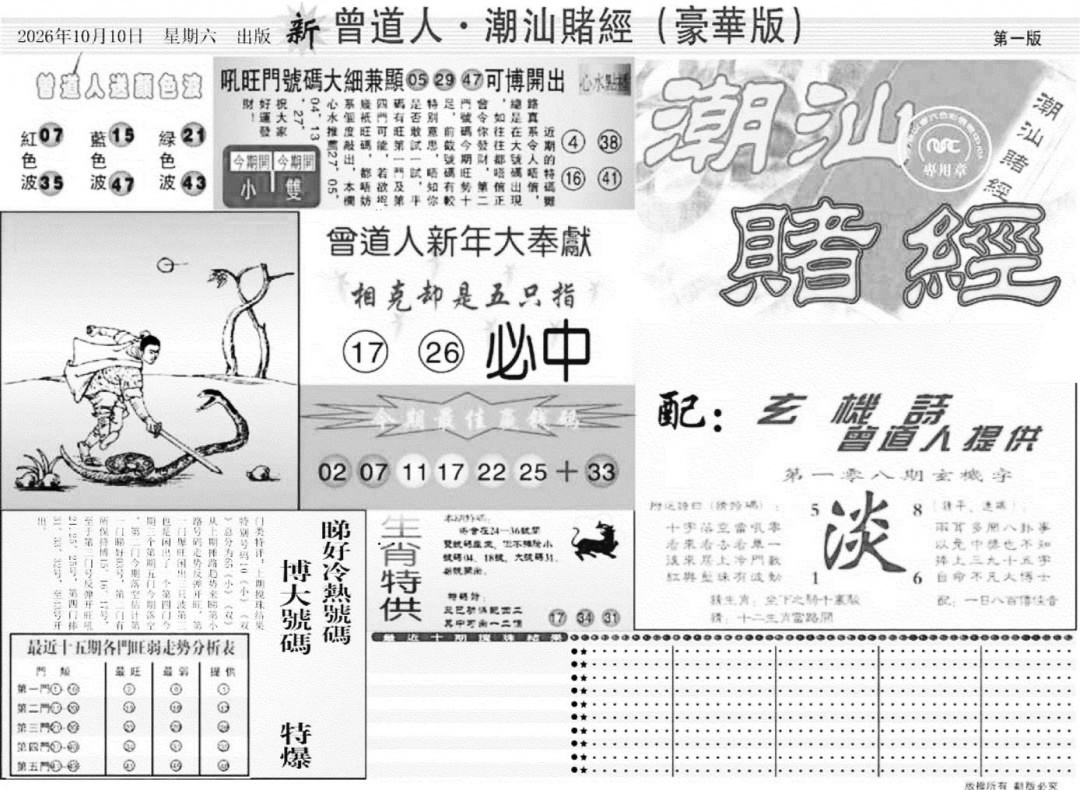 潮汕赌经濠华版A 第108期