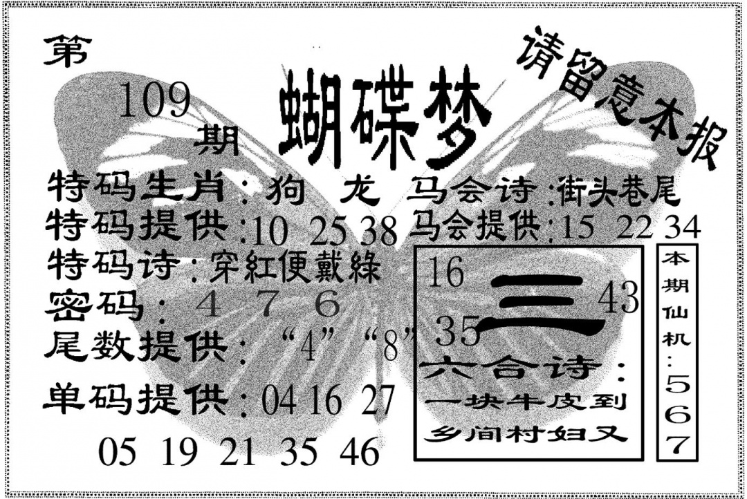 蝴碟梦 第109期