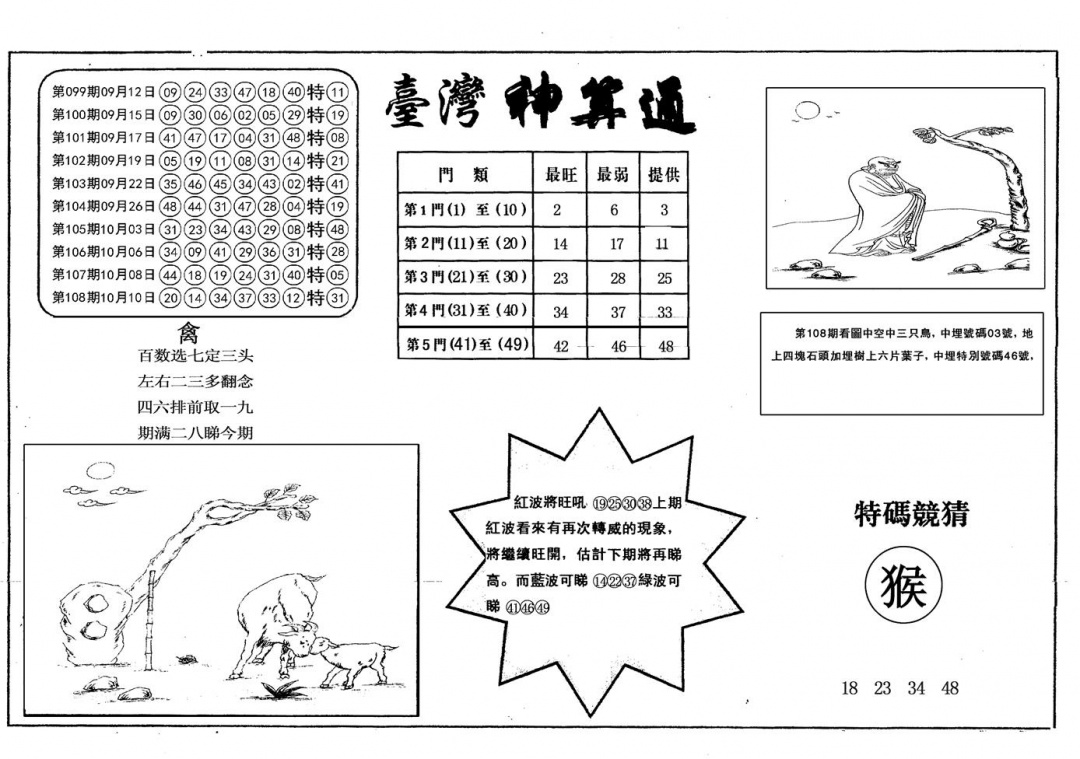 另台湾神算通 第109期