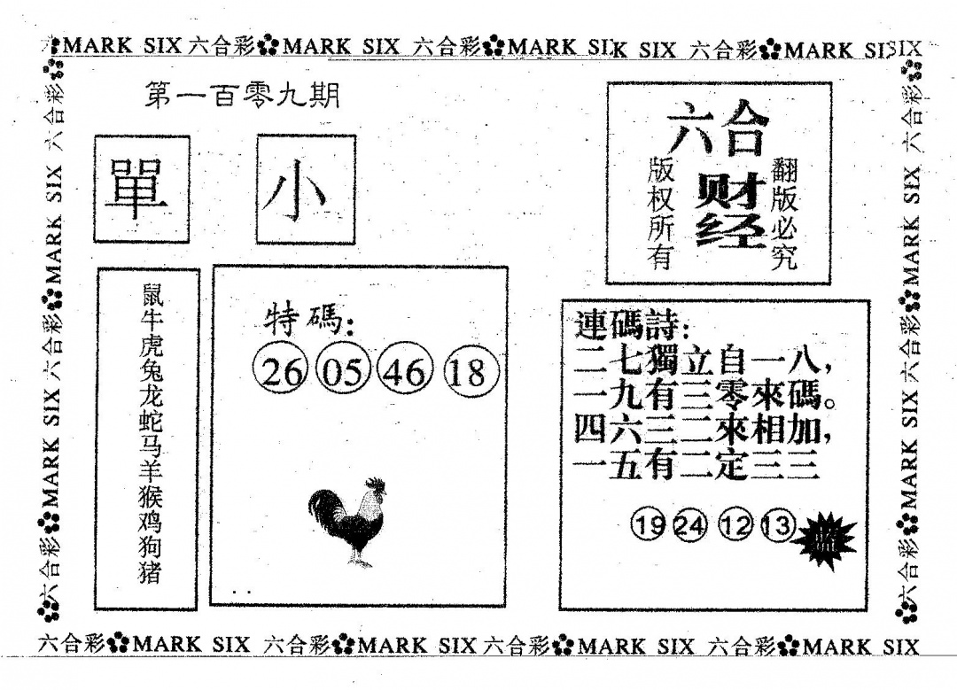 六合财经 第109期