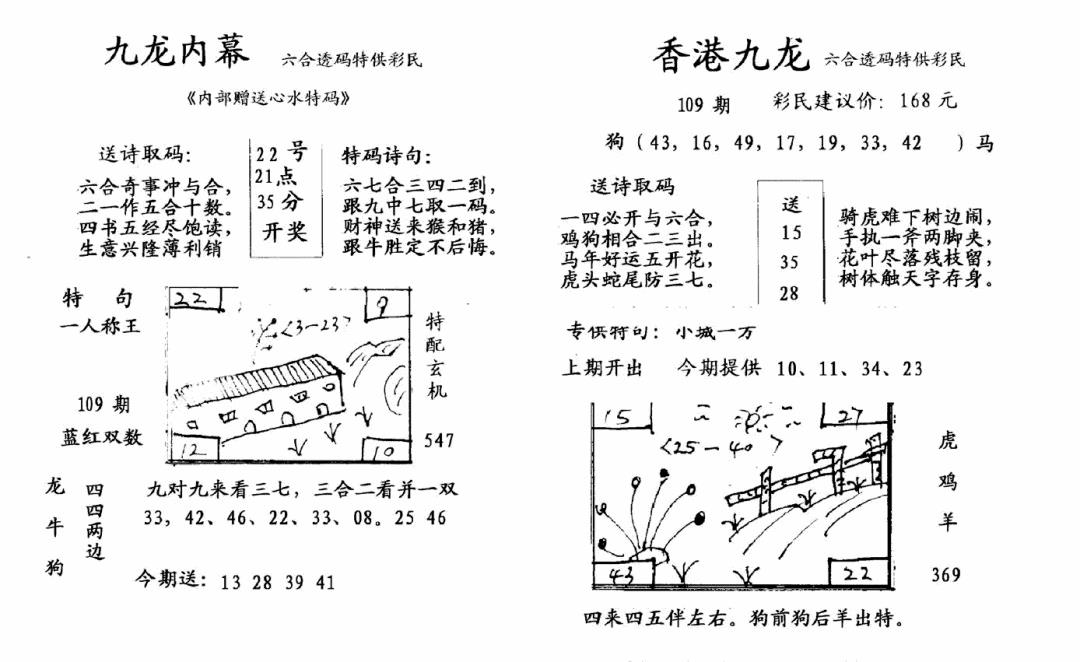 九龙内幕-开奖报(早图) 第109期