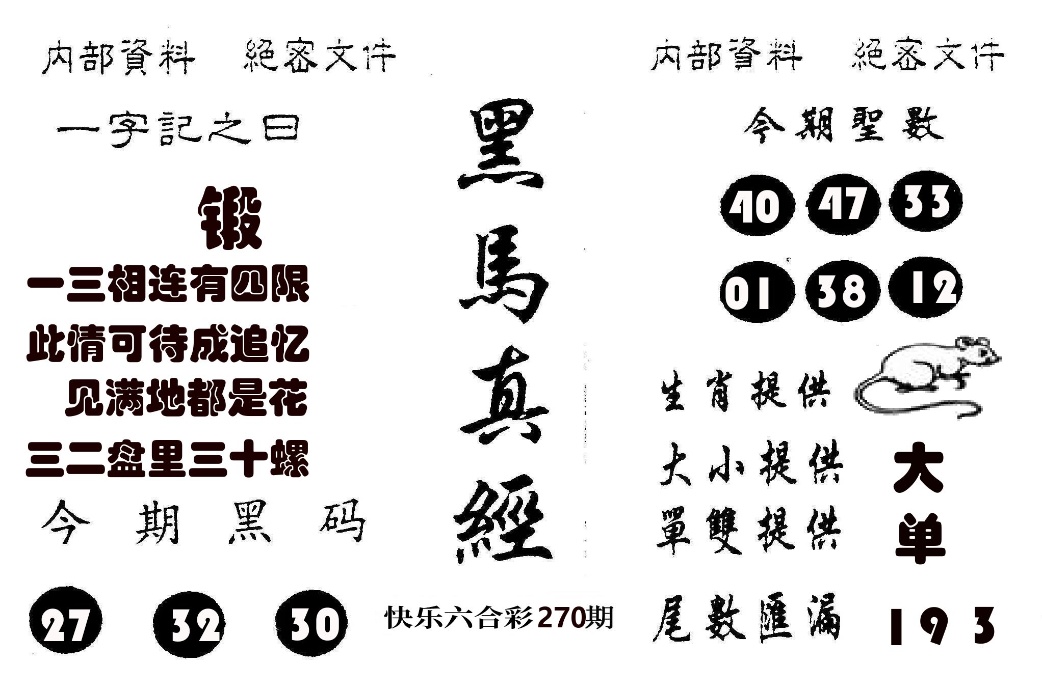 黑马真经 第270期