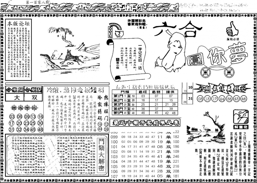 六合圆你梦A 第108期