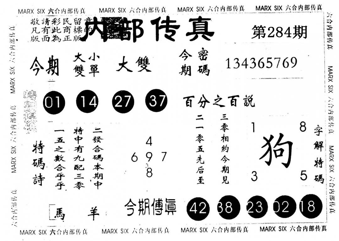 另版内部传真 第284期